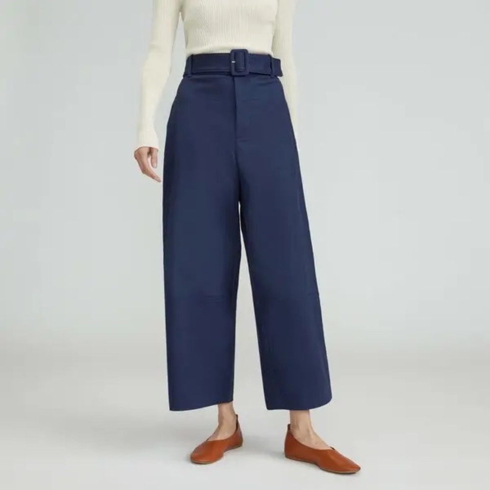 Everlane Wide Navy Blue Pants “ The Structured “ Size 10